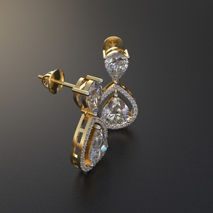 Avarta 18k Gold <b>Moissanite</b> Dangler <b>Earring</b> - Product Image 2