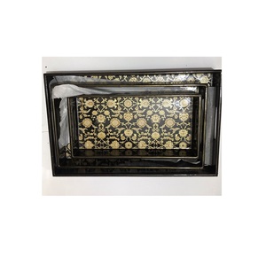 Bandejas de servicio de MDF para restaurante y Hotel, bandeja de diseño impreso de flores a bajo precio, bandejas de servicio de madera MDF - Product Image 2