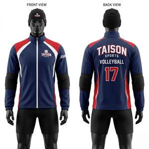 Veste d'entraînement de volley-ball en polyester et élasthanne 220 GSM de qualité supérieure, design à panneaux vert et noir, respirante, logo personnalisé par transfert thermique - Product Image 2
