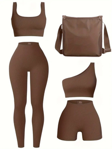 Conjunto Deportivo de Compresión para Mujer, Ropa Deportiva de Yoga, Conjunto de Yoga sin Costuras de Nailon y Elastano para Gimnasio - Product Image 2