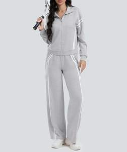 Conjunto Deportivo para Mujer, Sudadera con Capucha y Pantalones Deportivos, Poliéster, Cierre de Cremallera, Unisex, Ropa Deportiva - Product Image 4