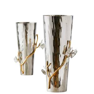 Jarrón de Metal de flores silvestres hecho a mano, elegante mesa de acero inoxidable dorado y plateado para decoración moderna del hogar y regalos de boda - Product Image 6