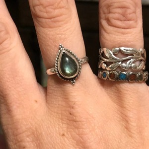 925 Sterling Silver Boho Vintage Dainty <b>Labradorite</b> <b>Ring</b> with Bezel Setting Third Party Certified Engagement Jewelry - Product Image 6