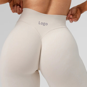 Pantalons TikTok à taille élastique pour femmes, meilleurs vêtements de sport de haute qualité, leggings de yoga, vêtements d'entraînement et de fitness solides, fourniture ODM - Product Image 1