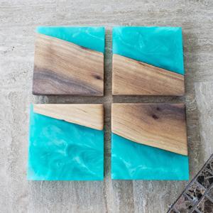 100% Best Quality Wooden & Resin coaster for Home at Reasonable Price Hot Sale <b>square</b> Tea Cup coaster for Tableware - Product Image 6