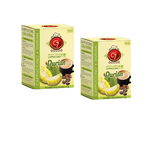 Hucafood Vietnam's Premium 4 en 1 Caja de café instantáneo Cappuccino Durian & Vietnamita con sabor a crema y sabor a azúcar - Product Image 1