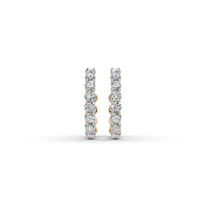 Pendientes de diamantes redondos de la mejor calidad de 4,00 quilates, aros de forma ovalada - Product Image 2