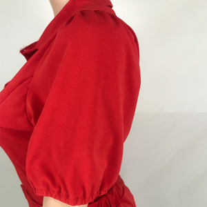 Nueva moda mujer dos piezas conjunto corto Casual Turn Down Collar camiseta deporte sudor conjuntos Cargo bolsillo pantalones cortos Mujer ropa - Product Image 6