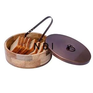 Casseroles en bois de manguier faites à la main au design classique Pot de service pour les fêtes de mariage et le traiteur Vaisselle Chapati - Product Image 1