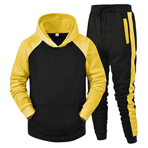 Vente en gros d'ensemble de sweats à capuche surdimensionnés de grande taille pour hommes de couleur unie personnalisée panneau de ensemble de survêtement de jogging d'hiver respirant - Product Image 2