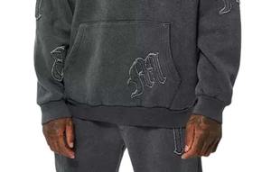 Ensemble de survêtement pour homme en coton molletonné lourd, lavage à l'acide personnalisé, fabricant en gros, pantalon de survêtement et sweat-shirt à capuche, taille plus pour l'hiver - Product Image 3