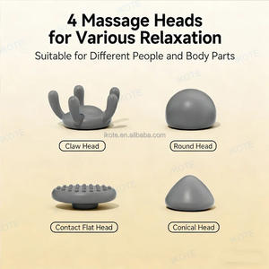 Mini pistola de masaje de bolsillo con 4 cabezales de masaje de silicona, ligera, portátil, perfecta para uso en la oficina y el hogar, masaje muscular de bajo ruido - Product Image 4