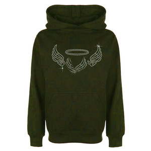 Sudadera con capucha negra personalizada Unisex para adultos 100% algodón Oversize Rhinestone para Puff Print Logo Zip Wash Pullover para invierno - Product Image 5