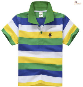 Years New Design <b>Boy</b> Kids Clothing Cotton Colorful Striped Short Sleeve <b>Boy</b> <b>Polo</b> <b>t</b> <b>Shirt</b> - Product Image 2