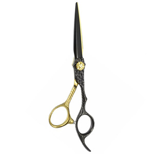 Tijeras de Peluquería con Reposadíces, Mango Recubierto en Negro y Dorado, Tijeras para Cortar Cabello, Cuchillas Afiladas, 6.0 Pulgadas - Product Image 6