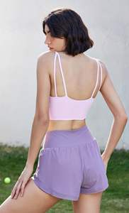 เสื้อชั้นในเล่นกีฬาโยคะคอวีเซ็กซี่สำหรับผู้หญิงเสื้อชั้นในเล่นกีฬายิมของผู้หญิงเสื้อสายเดี่ยวผ้าคอ V แบบกำหนดโลโก้ได้เอง - Product Image 6