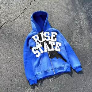 Sudadera con capucha Unisex desgastada de algodón 100% con cremallera completa y Jersey de peso pesado Impresión digital Bordado Logo Estampado de invierno - Product Image 4