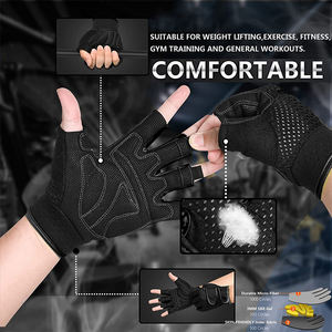 Gants de musculation respirants et légers en néoprène rembourrés, adhérence accrue, soutien confortable du poignet, sangle réglable à boucle et crochet pour - Product Image 5