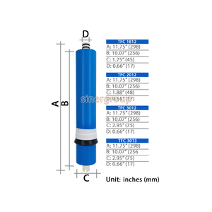 Membranas RO TFC 1812/2012/3012/3013 50-500 GPD de 3 Capas Espiraladas con Alta Rechazo de Sal de hasta el 98% y Alto Rendimiento de Flujo - Product Image 3