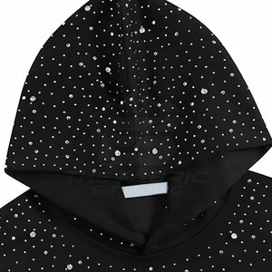 เสื้อฮู้ดดี้ผ้าฝ้ายแท้ 100% ประดับเพชรเทียม ดีไซน์โดดเด่น ระบายอากาศได้ดี เป็นมิตรต่อสิ่งแวดล้อม เหมาะสำหรับใส่ลำลองในฤดูหนาว รุ่นยอดนิยม - Product Image 3