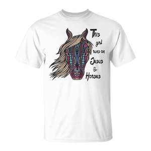 Camiseta con Estampado Tribal Abstracto de Caballo, Cuello Redondo, Manga Corta, Impresión Digital, Unisex, para Adultos, Regalos Religiosos para Iglesia - Product Image 1