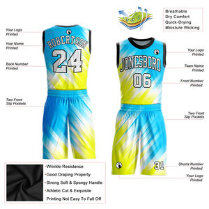 Uniforme de Baloncesto Sublimado Personalizado, Ropa de Equipo, Talla Grande, Ligero, de Poliéster, Secado Rápido, Jersey Transpirable, Pantalones Cortos, Venta al Por Mayor - Product Image 4