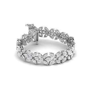 9K Yellow / White / <b>Rose</b> <b>Gold</b> Lab Grown Diamond Floral Bracelet OEM Fine Jewelry - Product Image 3