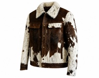 Veste courte unisexe en cuir de vachette véritable NADRUB Custom Premium