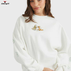 Sudadera con hombros descubiertos de nuevo estilo de alta calidad para mujer, sudadera de diseño Popular con logotipo personalizado para mujer - Product Image 5