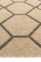 Alfombra personalizada de yute festoneado, diseño hexagonal de Sisal, alfombra personalizable, café lechoso, alfombras frescas negras, decoración del hogar