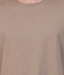 T-shirt pour hommes en coton organique haute densité coupe ample épaule tombante 180gsm 200gsm à manches courtes solide décontracté personnalisé lavage principal - Product Image 4