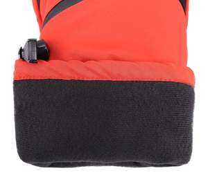 Guantes y Manoplas de Esquí de Cuero con Forro Impermeable para Clima Frío de Invierno, Combinación Rojo y Negro - Product Image 2