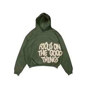 Sudadera con Capucha de Invierno de Alta Calidad, Transpirable, de Algodón/Poliéster, con Estampado Puff, Diseño Sólido, Servicio OEM, Sudaderas al por Mayor - Product Image 5