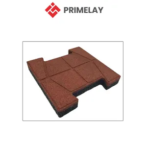 Excellent Sound Reduction and Abrasion-resistance Rubber Flooring H-Shape Outdoor Rubber Paver for Walking Trails, Pool Decks