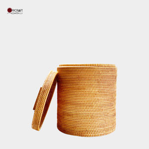 Cesto moderno in Rattan di maiorca con maniglie ritagliate e coperchio per uso domestico ecologico OHC OHC211211 - Product Image 2