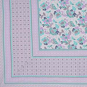 Parure de lit double 3 pièces imprimée fleurs bleu turquoise avec 2 taies d'oreiller et drap plat à fonction massage pour usage domestique (ADB1454) - Product Image 5