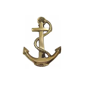 6 Zoll hoch Nautical Ship's Anchor Türklopfer Shiny Brass Schiff Anker Seil zum Verkauf Home Office Türklopfer