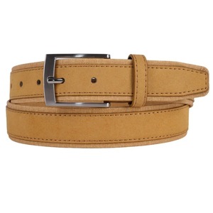 Ceinture en cuir de peau de vache véritable de luxe de bracelet en tissu Oxford pour hommes et femmes boucle ardillon bleue de 3.5cm - Product Image 1