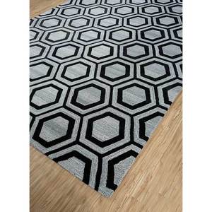 Tapis en laine et viscose tufté à la main TNQ-378, motif géométrique gris et noir, grand rectangle 10 mm pour chambre à coucher et couloir d'adolescent - Product Image 2