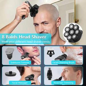 Afeitadora Eléctrica Profesional para Hombre, 5 en 1, Uso en Seco y Húmedo, Cuchilla Desmontable, Resistente al Agua IPX7, Carga USB, Recortadora de Barba Alemana - Product Image 6