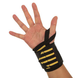 สายรัดข้อมือสำหรับยกน้ำหนัก ผ้าฝ้าย ป้องกันการบาดเจ็บ สายรัดออกกำลังกาย - Product Image 3