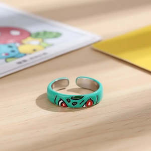 Pokmon Bulbasaur <b>Ring</b> Gift for Jewelry Enthusiasts Unique Design for Men and Women - Product Image 4