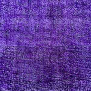 พรมวินเทจสไตล์ตุรกีขนาด 2.8x10.2 ฟุต ลายจุดสีม่วง ทำจากขนสัตว์ - Product Image 5