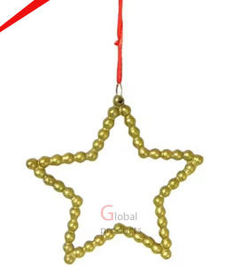 Estrella navideña colgante de metal chapado en oro - Product Image 5