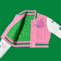 High Street personnalisé femmes Polyester recadrée Varsity veste à la mode lâche décontracté Letterman Patch haut court veste pour hommes