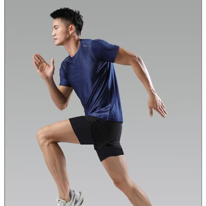 Amano Sports New 2025 Summer Two Piece Men's Beach Quick Dry Running Sports Black Shorts Pantalones cortos casuales 2 en 1 Pantalones - Product Image 5