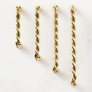 Nique sóng hình satin Brass tủ xử lý cổ điển đồ nội thất bằng đồng cổ kéo xử lý ngăn kéo tủ quần áo tủ quần áo phần cứng - Product Image 3