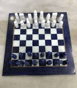 Artisan Marble Chess Table with Semi-Precious Stone Inlay Durable and Waterproof for Living Room & Bedroom - Product Image 4