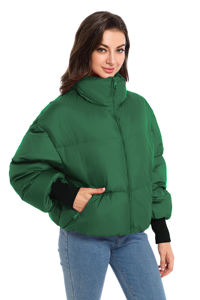 High Quality Custom Cropped Zipper Closure <b>Bubble</b> Winter Jacket Women New Breathable Long Sleeve Fashion Women Puffer Jacket - Product Image 5