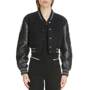 เสื้อแจ็คเก็ตวาร์ซิตี้ผู้หญิงไซส์ใหญ่แบบครอป ปักลาย คอตั้ง ลายถัก สไตล์ลำลอง สำหรับฤดูหนาว คุณภาพสูง ขายส่ง - Product Image 6